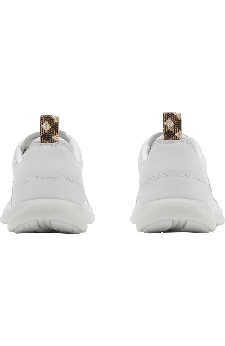 Burberry Leather Matrix Sneakers, Alternate, color, Optic White