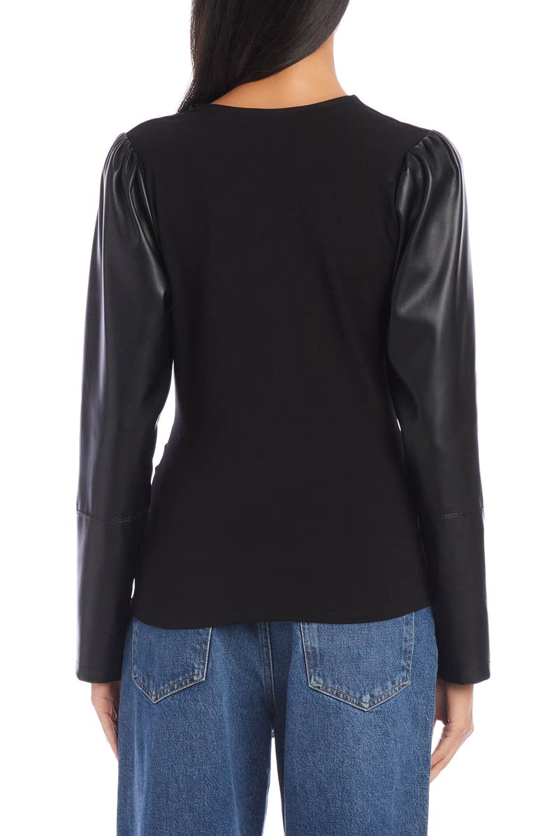 FIFTEEN TWENTY Mixed Media Asymmetric Top, Alternate, color,