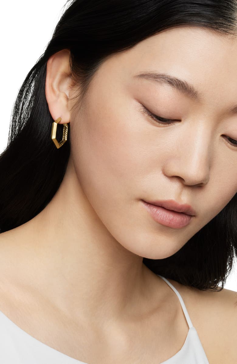 David Yurman Bold Hexagon Hoop Earrings, Alternate, color,