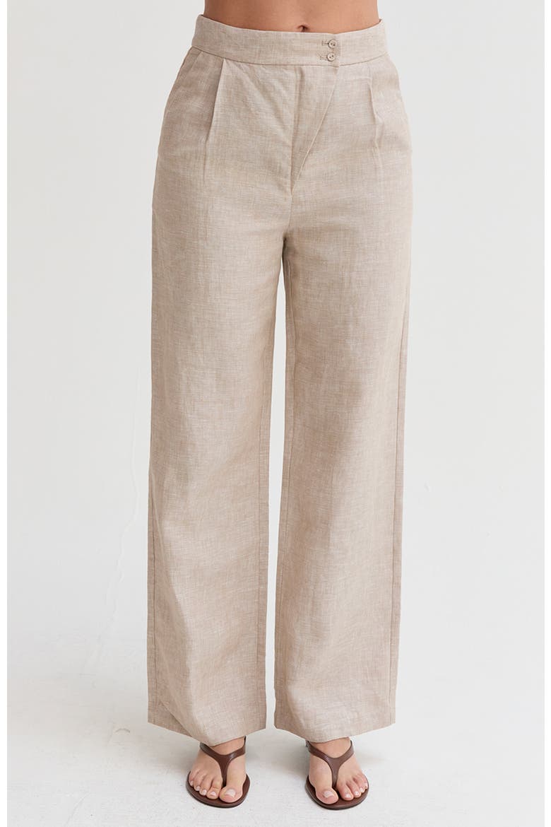 Linen Wide Leg Pants, Main, color, Oatmeal