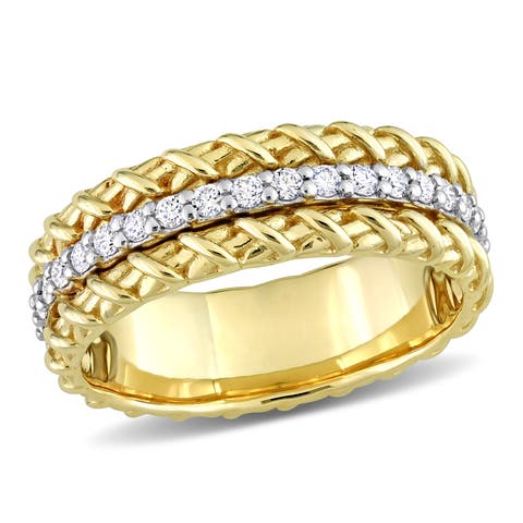 Diamond Triple Row Twisted Ring 14k
