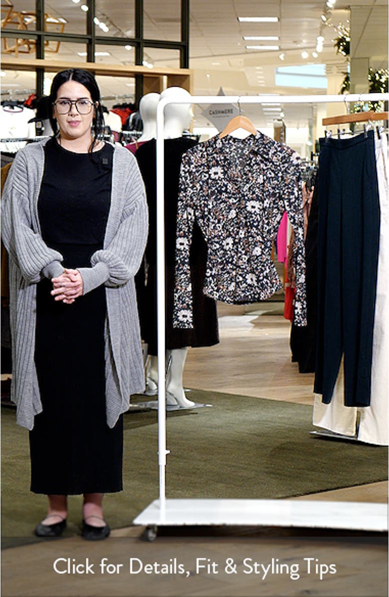 Floral Long Sleeve Mesh Polo Top, sales video thumbnail