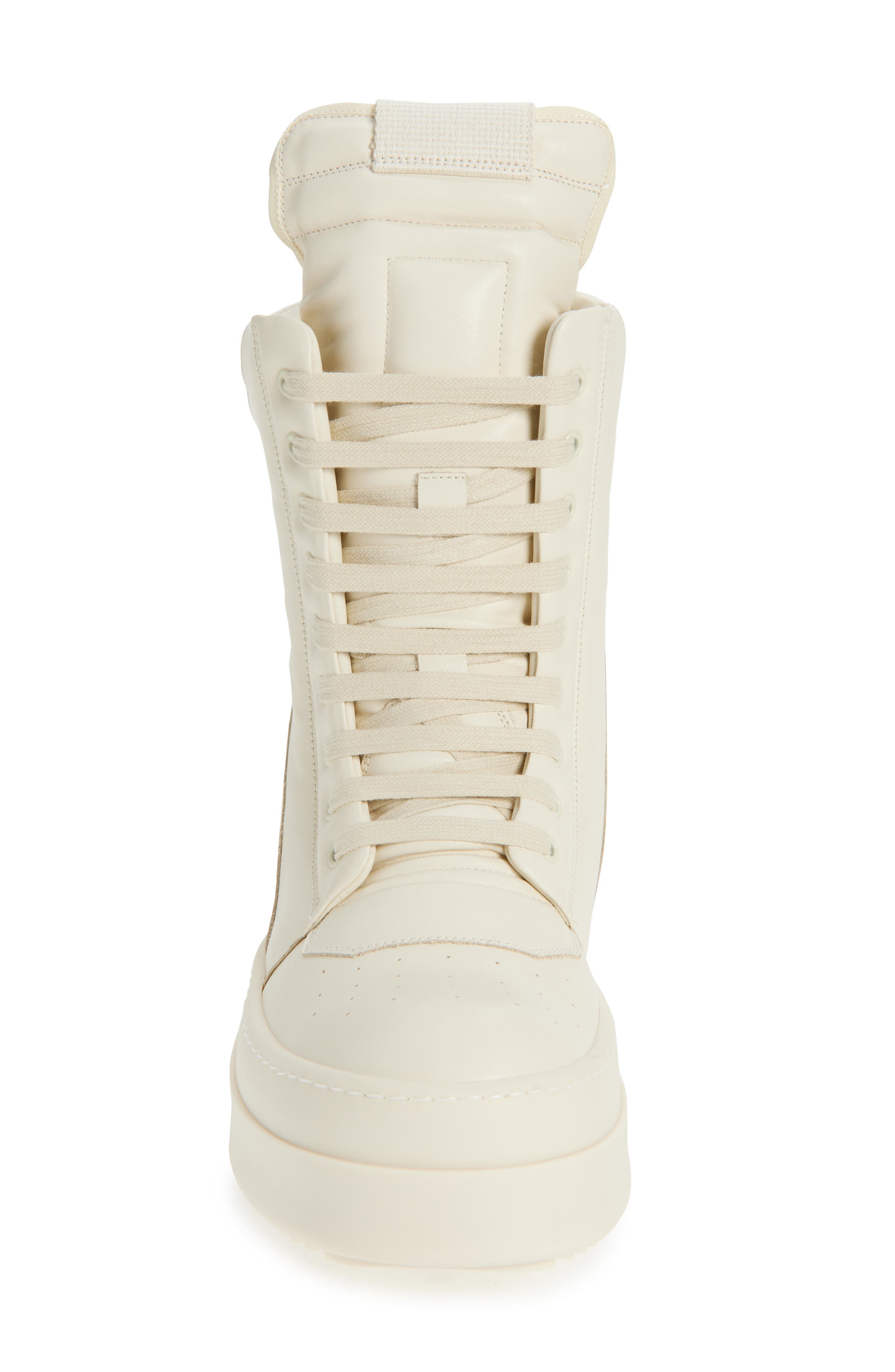 Rick Owens Mega Geobasket High Top Sneaker, Alternate, color, Milk/ Milk/ Milk
