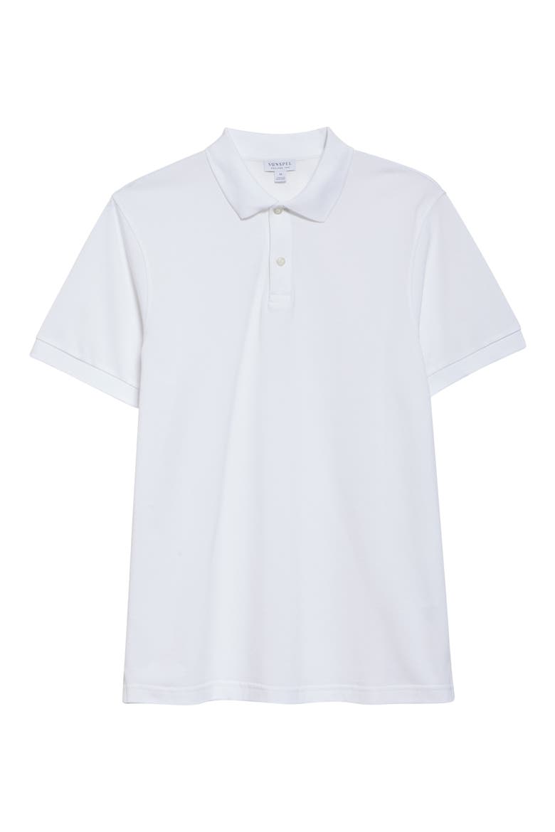 Cotton Piqué Polo, Alternate, color, WHITE