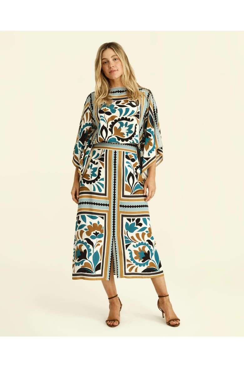 Fenna Printed Scarf Top, Alternate, color, Stained Glass Floral
