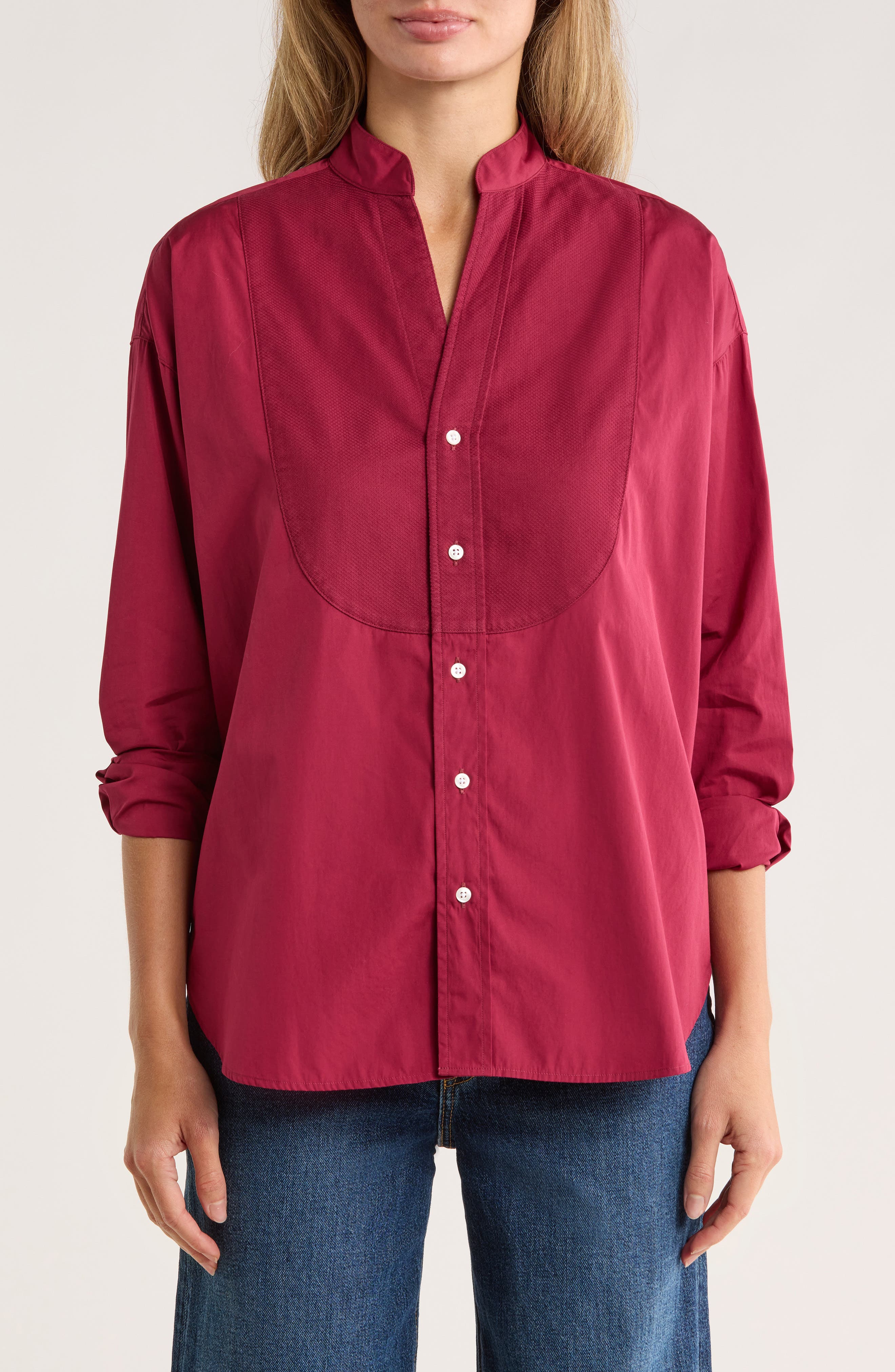 Frank & Eileen Victoria Surplice Neck Button Up Shirt