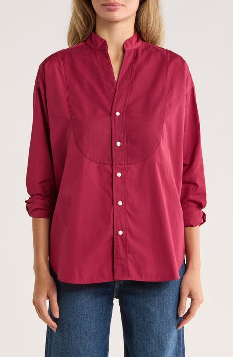 Victoria Surplice Neck Button Up Shirt
