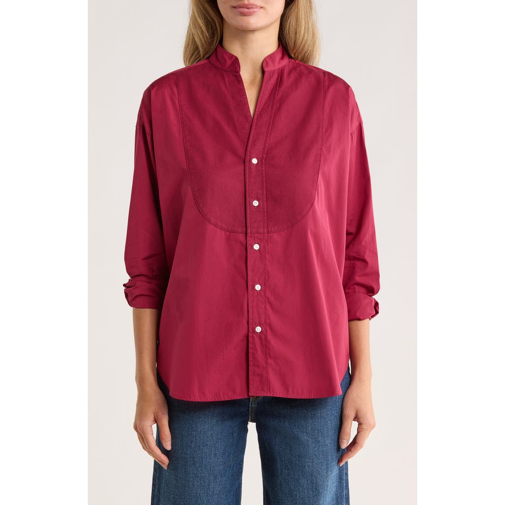 Frank & Eileen Victoria Surplice Neck Button Up Shirt In Pink