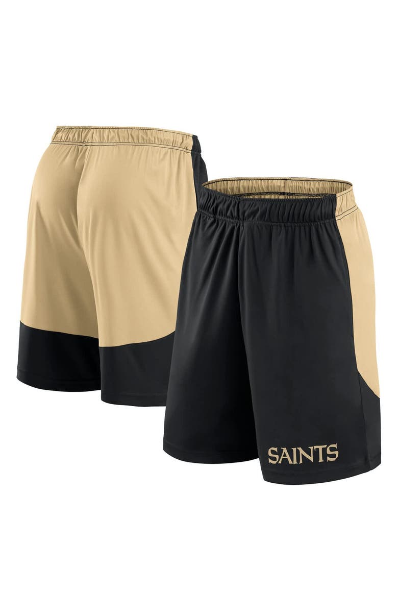 FANATICS Men's Fanatics Black/Gold New Orleans Saints Launch Shorts, Main, color, 