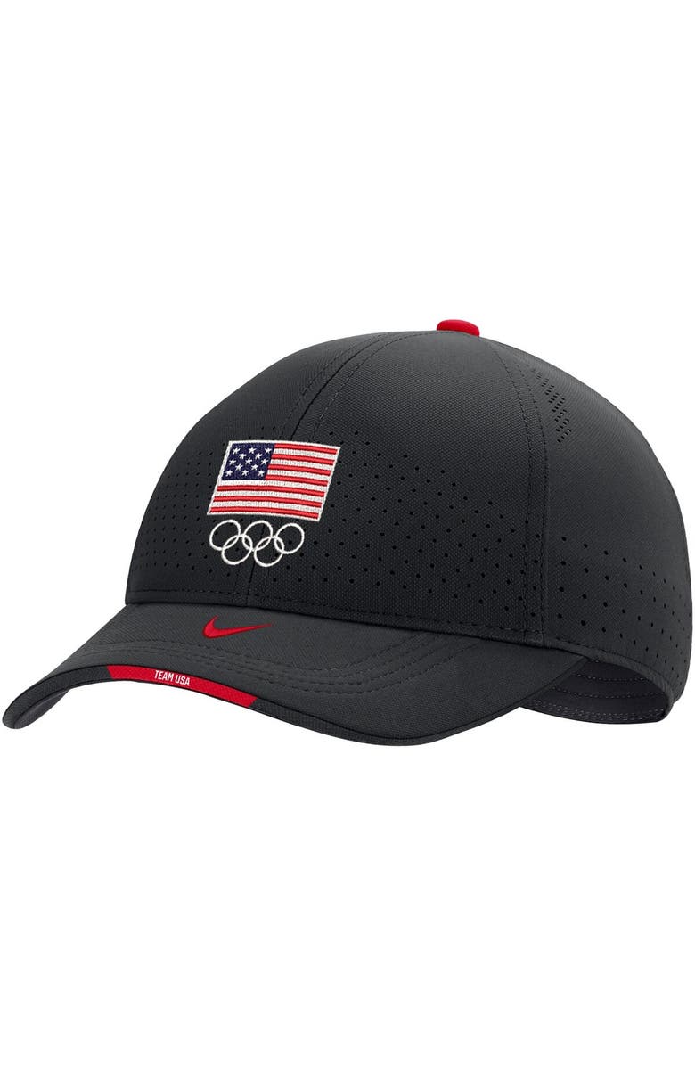Nike Men's Nike Black Team USA Sideline Classic99 Swoosh Flex Hat, Main, color, 