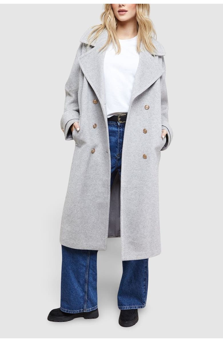 Oasis Relaxed Tailored Coat, Alternate, color, Charcoal