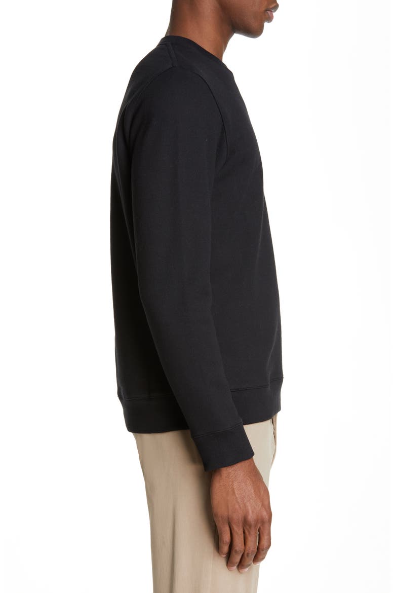 Vagn Crewneck Cotton Sweatshirt, Alternate, color, BLACK