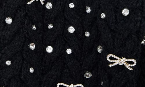 Saachi Embellished Cable Stitch Cardigan In Black