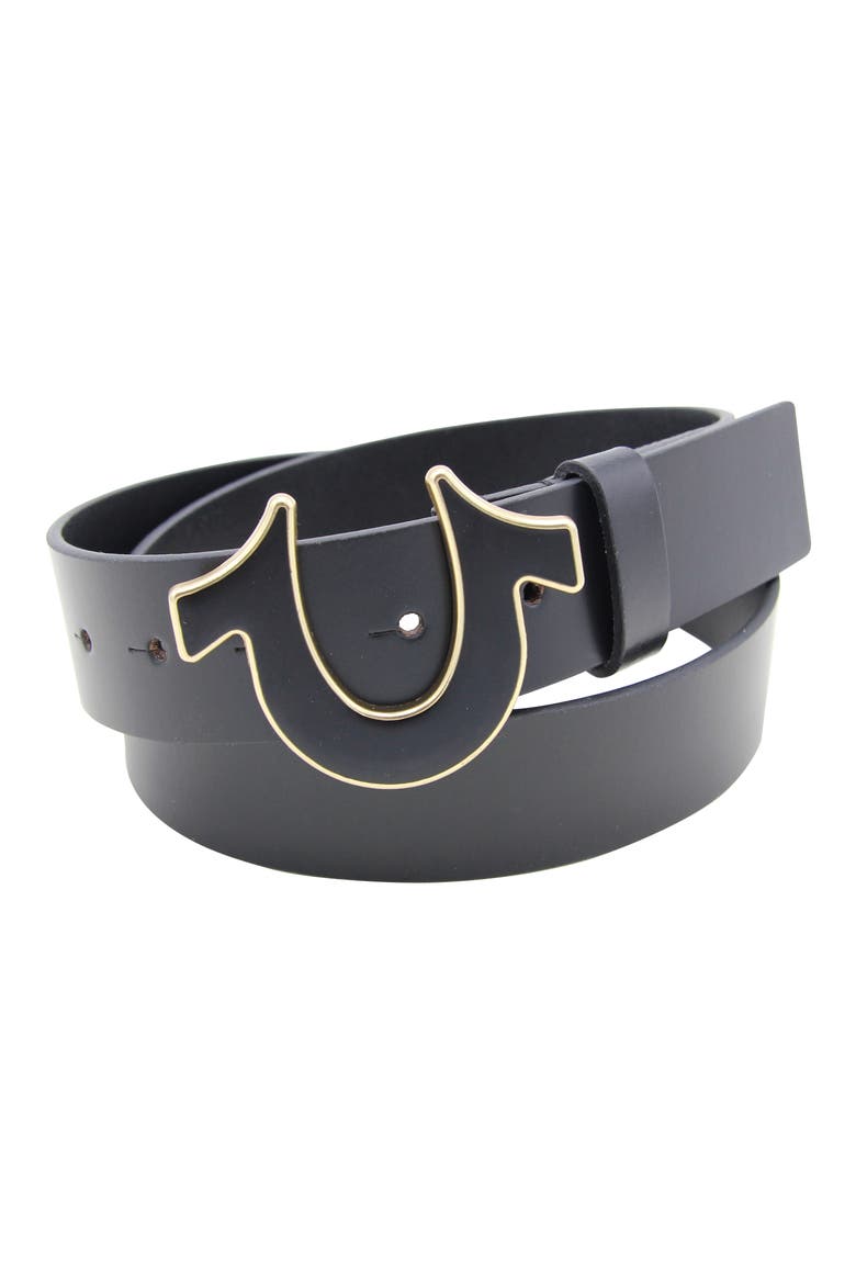 Sage II Horseshoe Buckle Belt, Main, color, BLACK