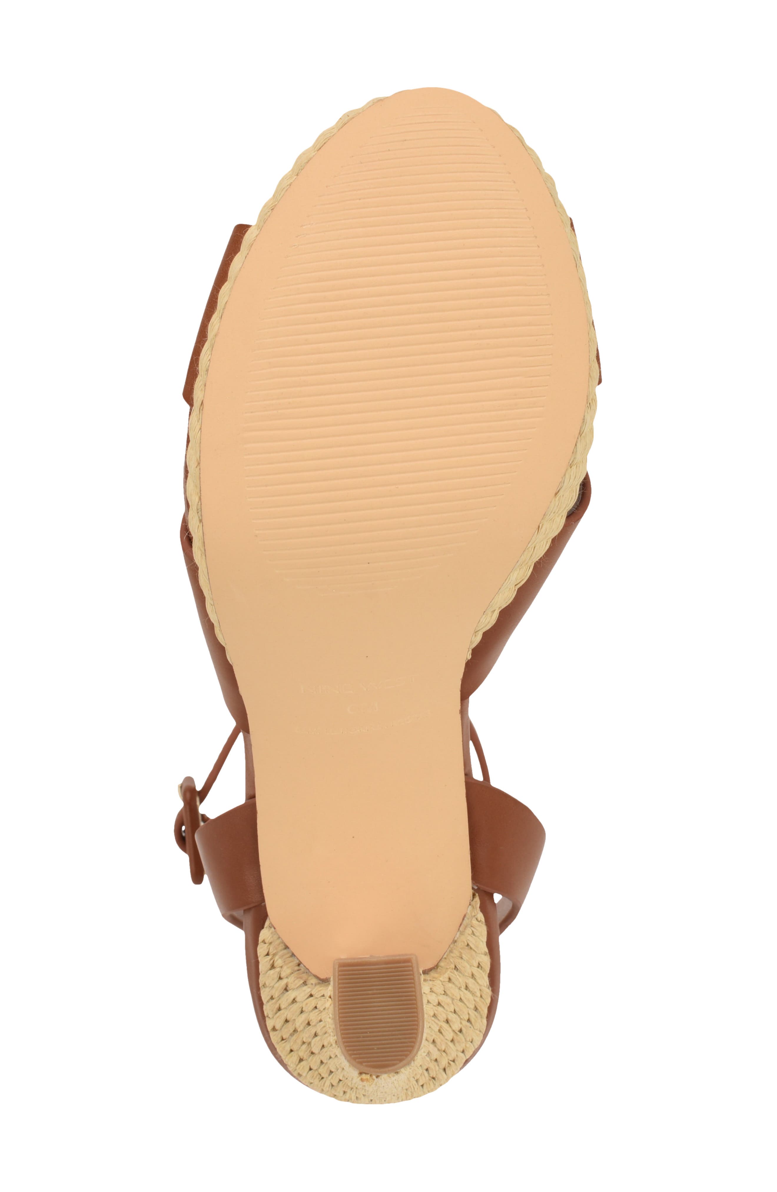 Nine West Ankle Strap Platform Sandal, Alternate, color, Medium Brown