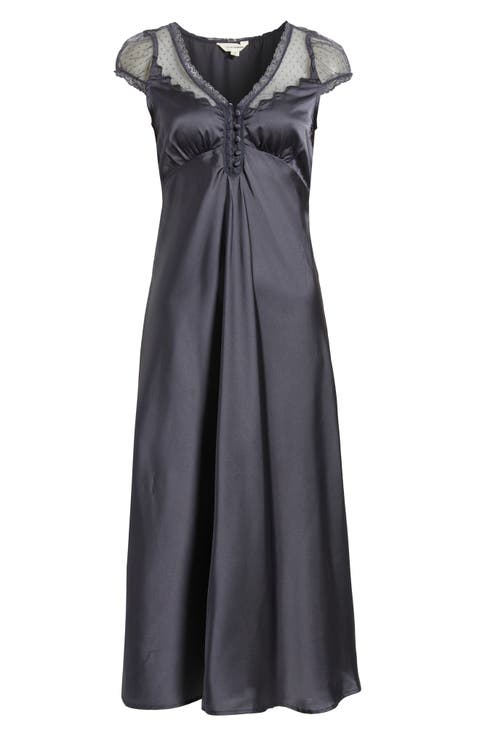 Satin & Lace Maxi Dress