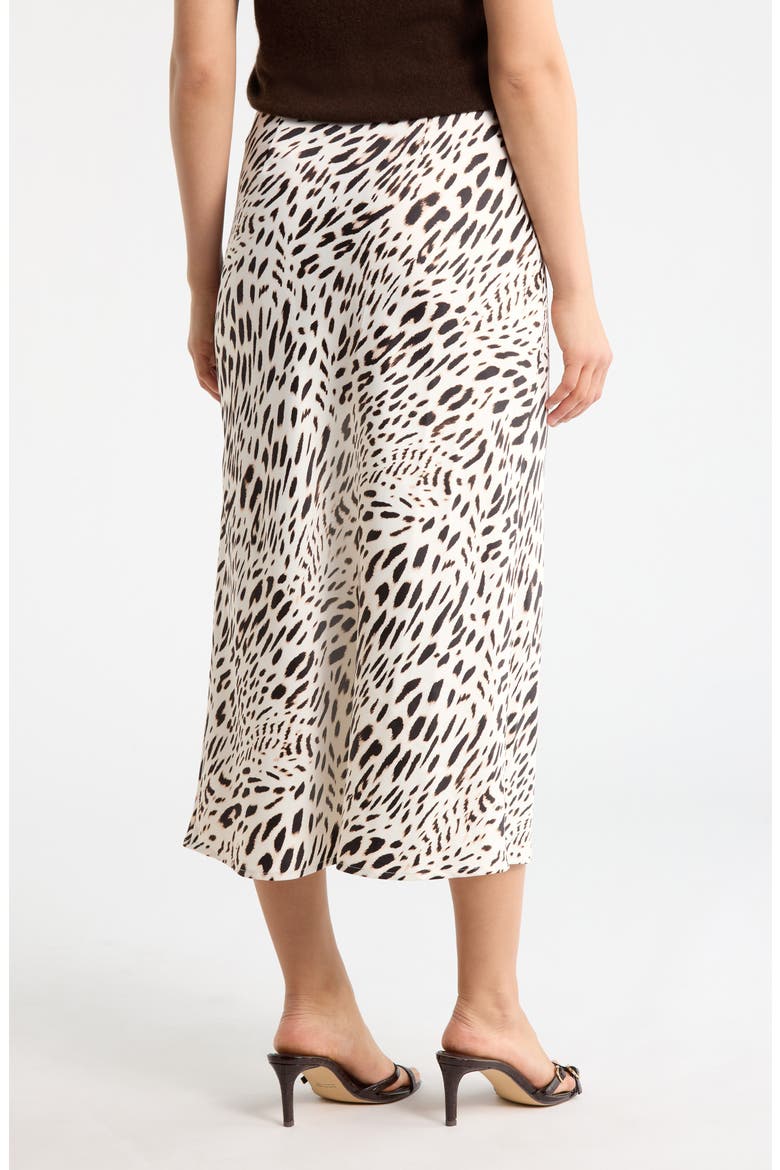 Front Slit Satin Skirt, Alternate, color, ANIMAL CULTURE WHITE