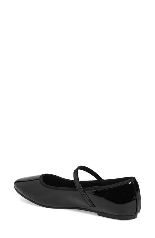 T Tahari Round Toe Mary Jane Flat In Black Patent
