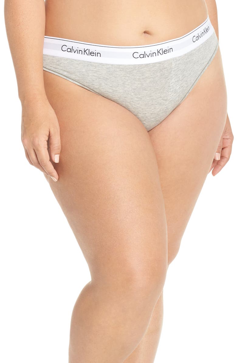Calvin Klein Modern Cotton-Blend Thong, Main, color, 