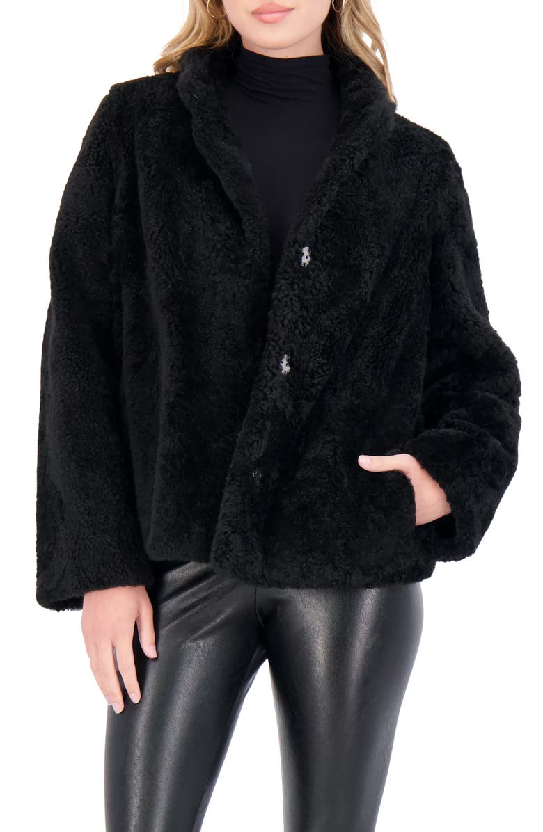 GORSKI Sheared Genuine Shearling Jacket, Main, color, Black
