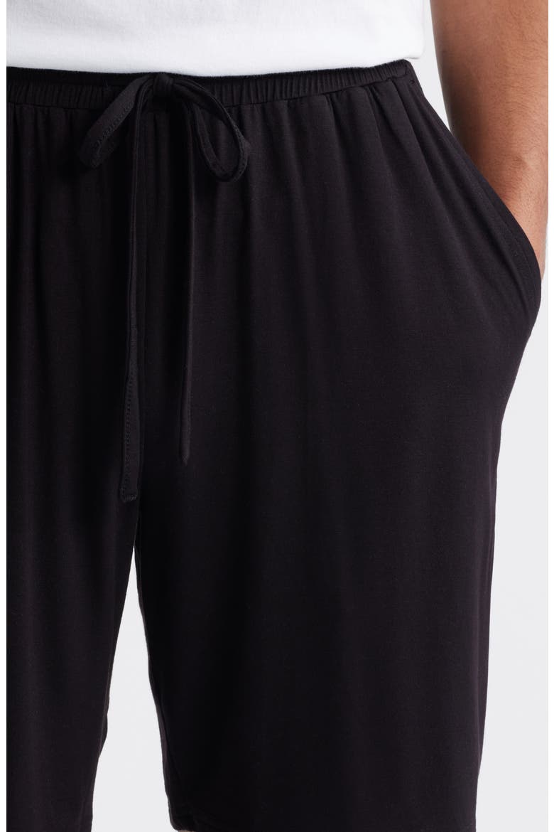 Moonlight Modal Blend Drawstring Lounge Shorts, Alternate, color, BLACK