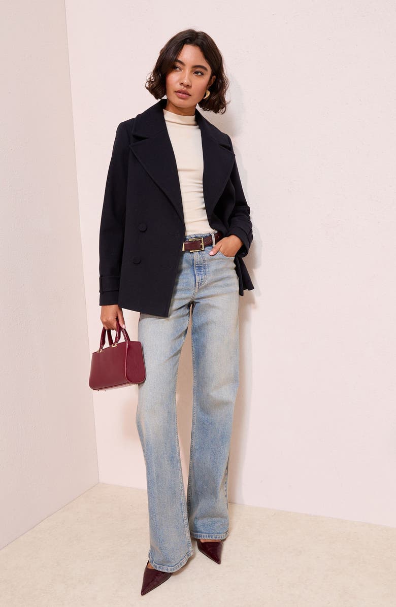 Friends Like These Double Breasted Peacoat, Alternate, color, Blue