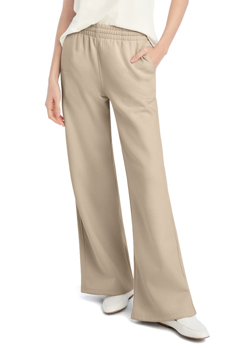 The Collegiate Flare Sweatpants, Main, color, SOFT TAUPE
