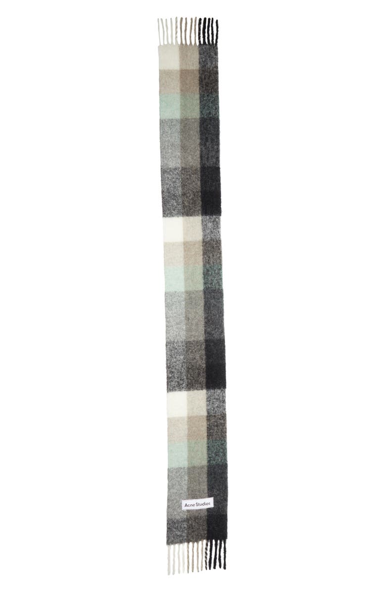 Acne Studios Vally Plaid Alpaca, Wool 
Mohair Blend Scarf, Main, color, 