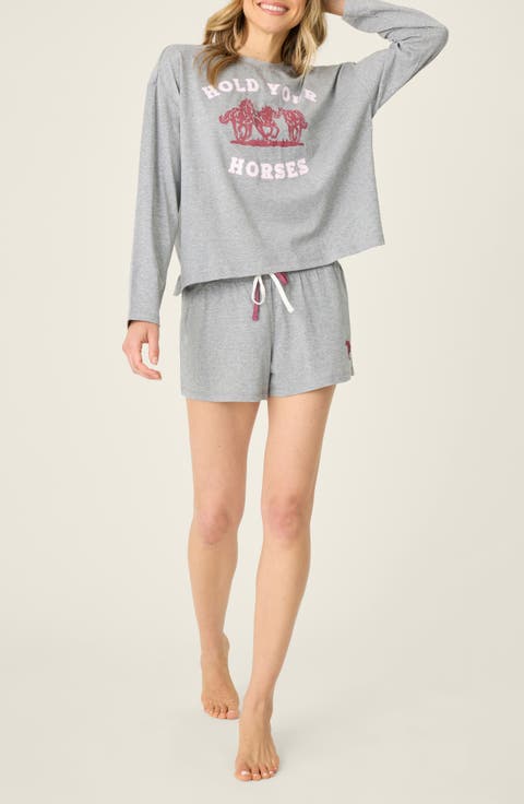 Hold Your Horses Slub Jersey Short Pajamas