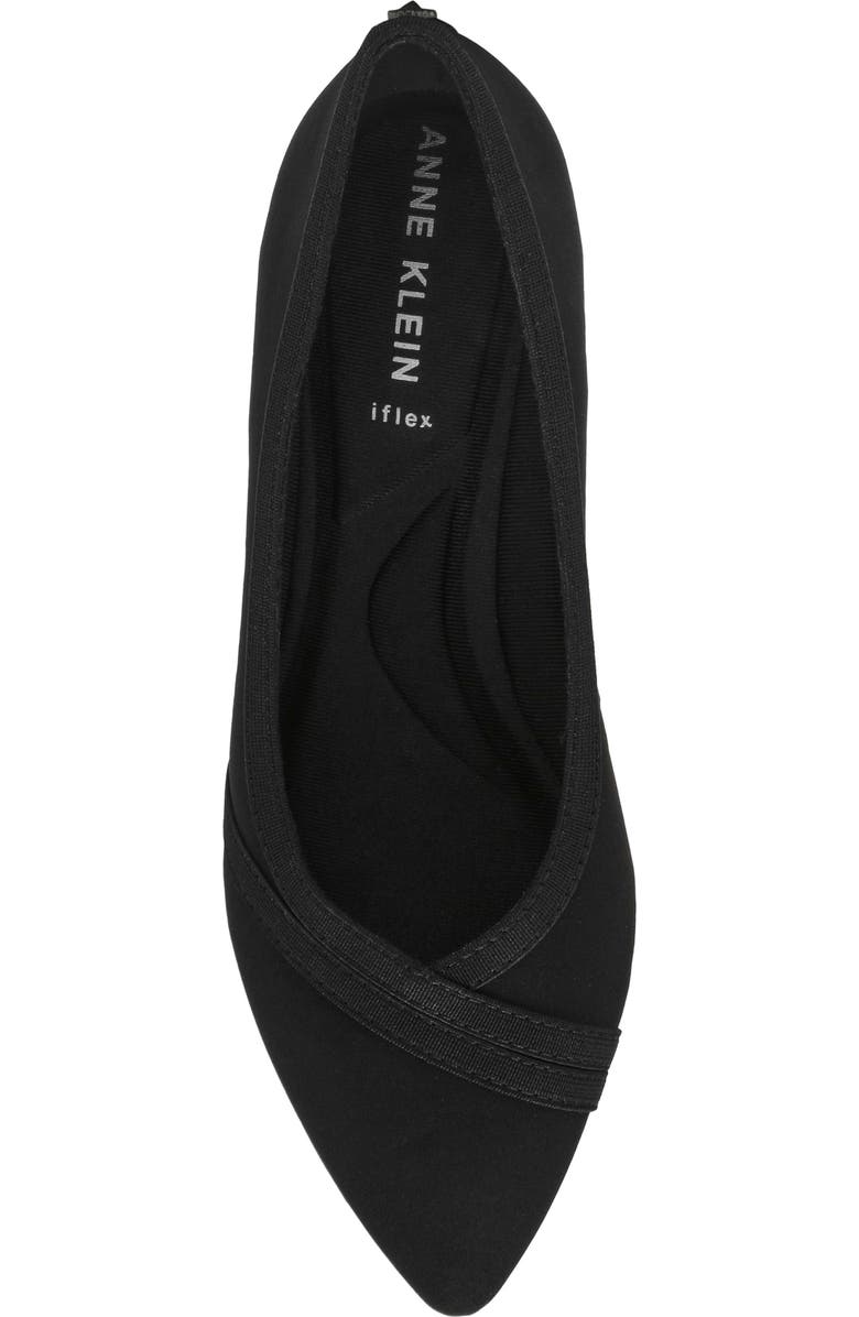 Anne Klein Odelia Pointed Toe Flat, Alternate, color, Blk Stretch