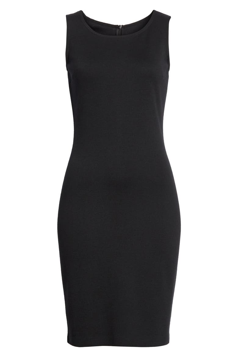 Sleeveless Milano Knit Wool Blend Sheath Dress, Alternate, color, CAVR CAVIAR