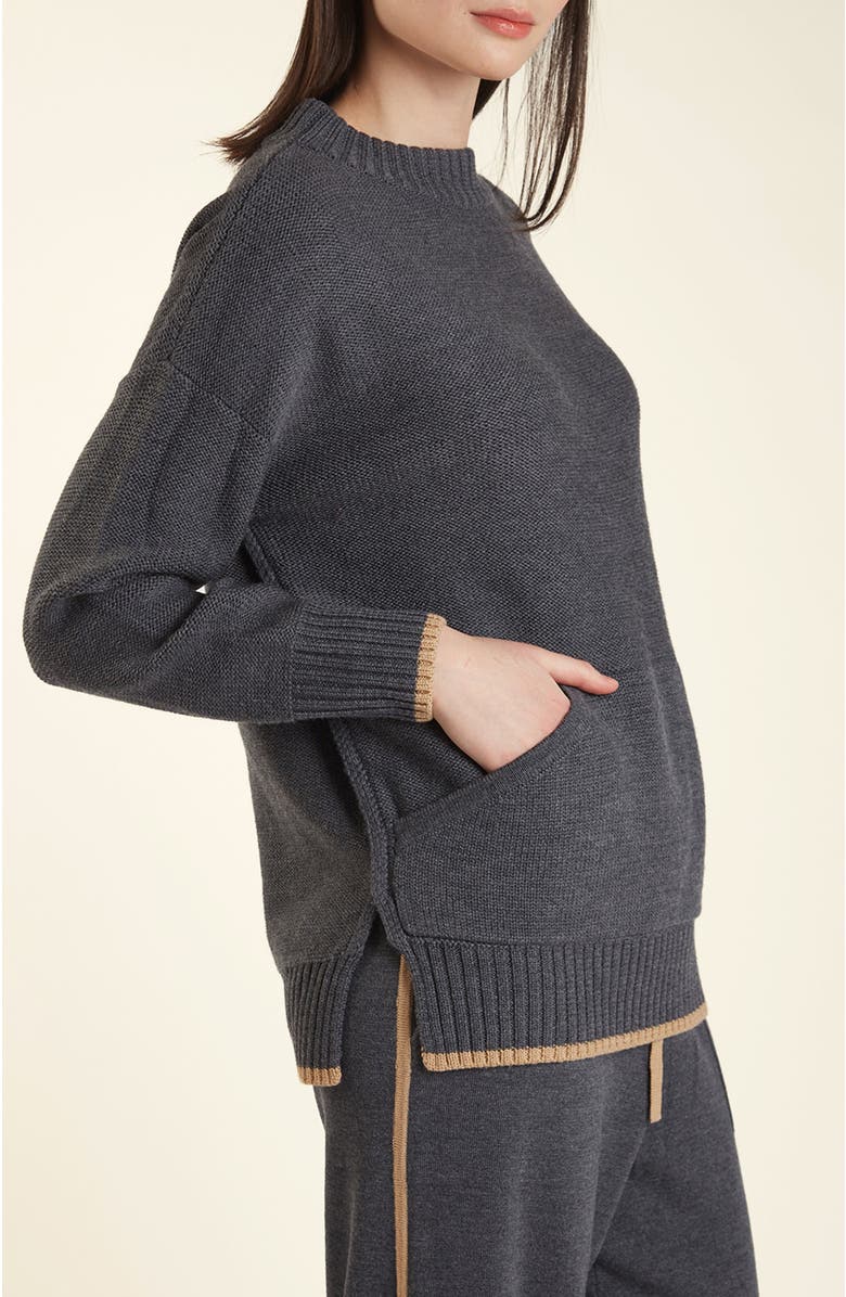 oyun Merino Cozy Tunic Sweatshirt, Alternate, color, Graphite