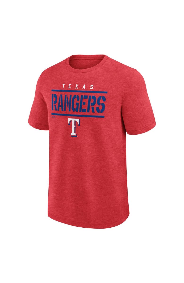 FANATICS Men's Fanatics Heather Red Texas Rangers Top Notch T-Shirt, Alternate, color, Heather Red