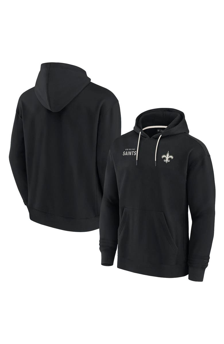 Fanatics Signature Unisex Fanatics Signature Black New Orleans Saints Elements Super Soft Fleece Pullover Hoodie, Main, color, Black