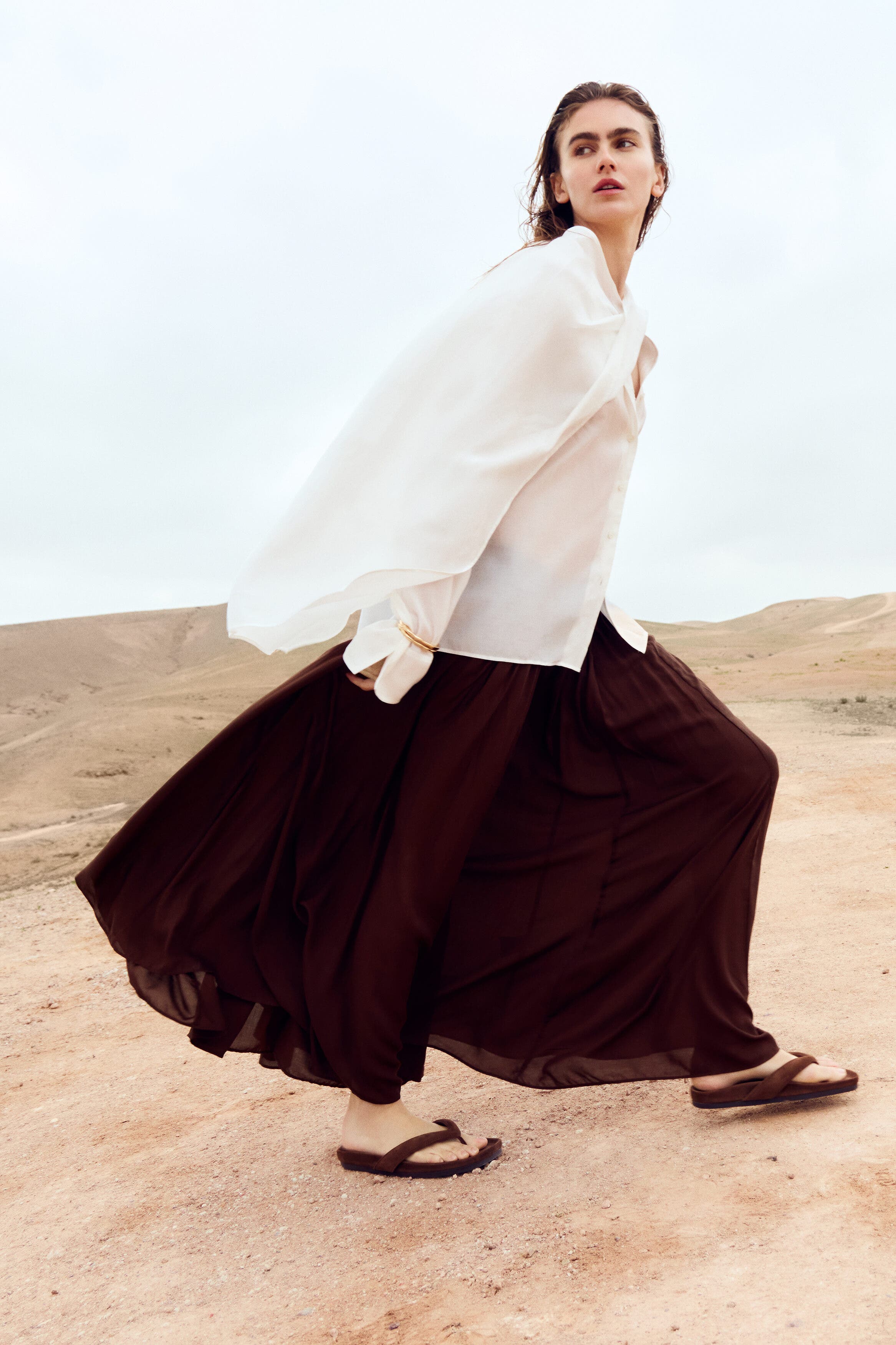 Gathered modal skirt - image 2