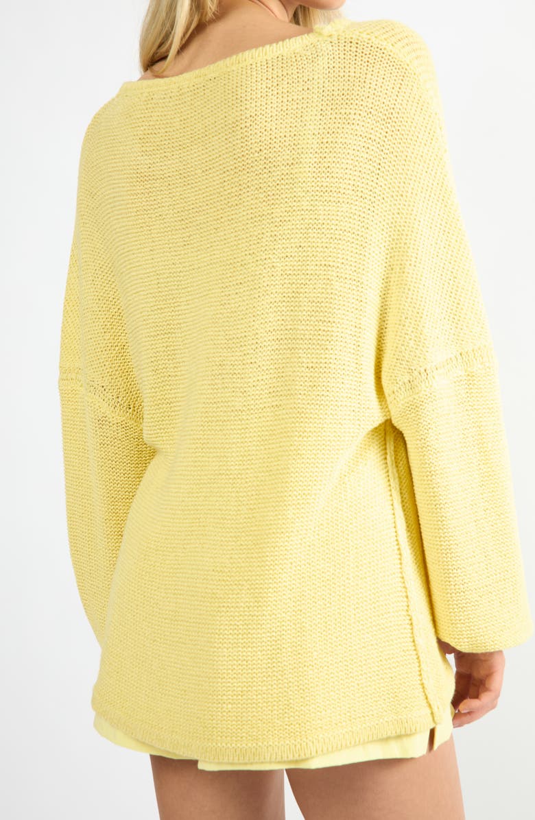 Viens Avec Moi Lightweight Relaxed Fit Sweater, Alternate, color, Yellow