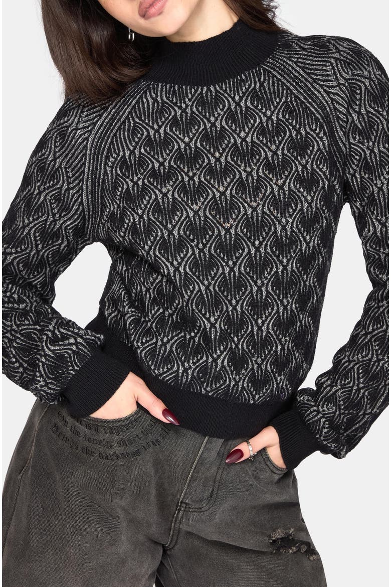 Edna Cotton Ribbed Funnel Neck Jumper, Alternate, color, Black
