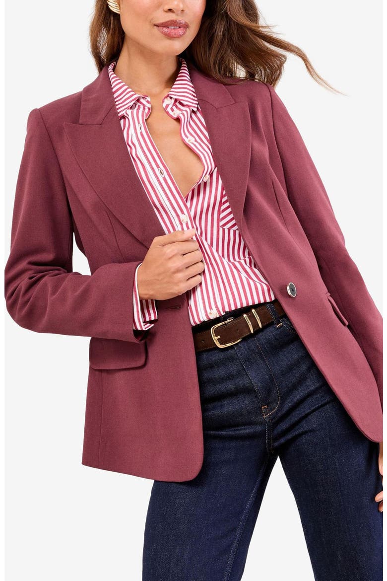 Longline Tailored Blazer, Main, color, RED