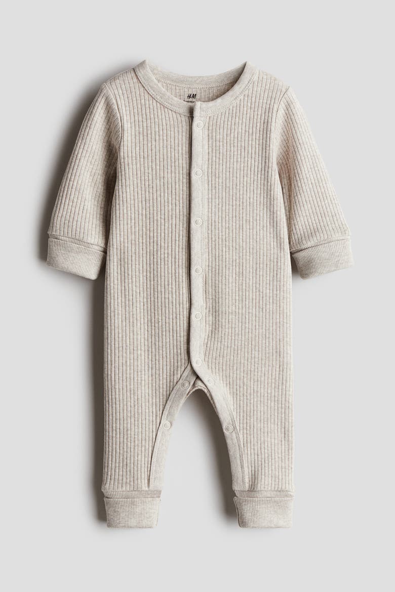 Adjustable-fit Romper Suit, Main, color, Light beige