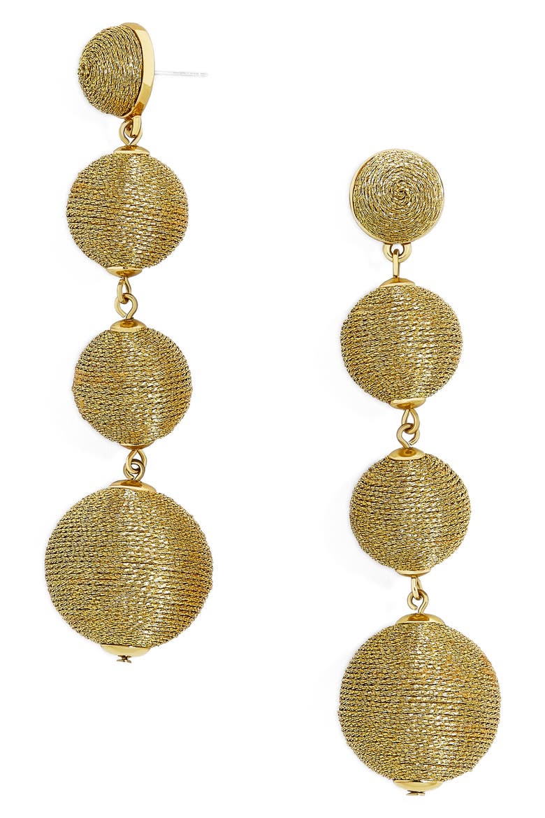 Criselda Ball Shoulder Duster Earrings, Main, color, GOLD