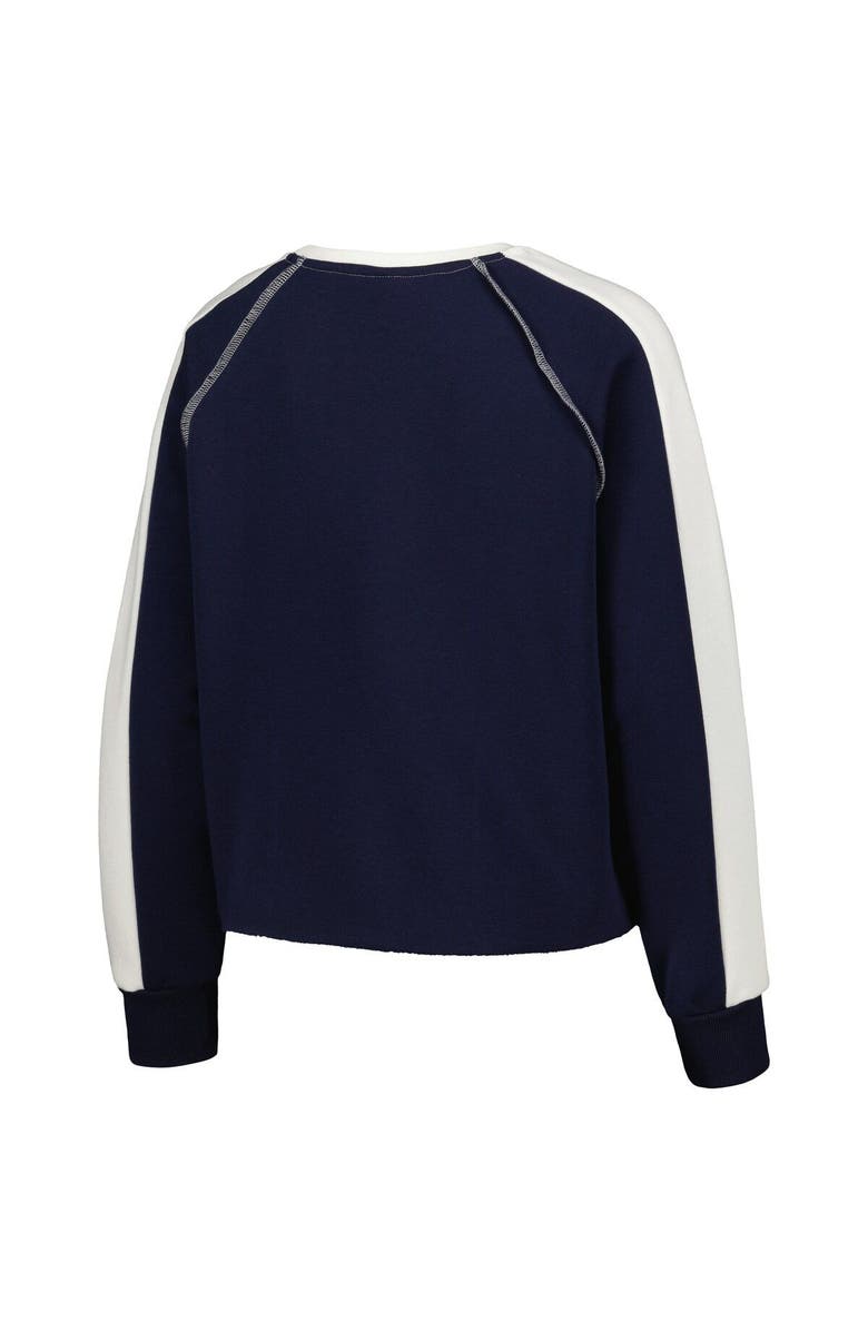 GAMEDAY COUTURE Women's Gameday Couture Navy Michigan Wolverines Blindside Raglan Cropped Pullover Sweatshirt, Alternate, color, Navy