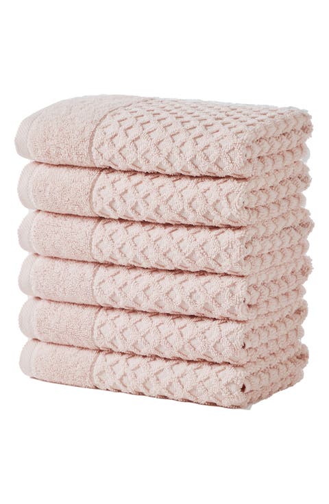 6-Pack Diamond Textured Hand Towels