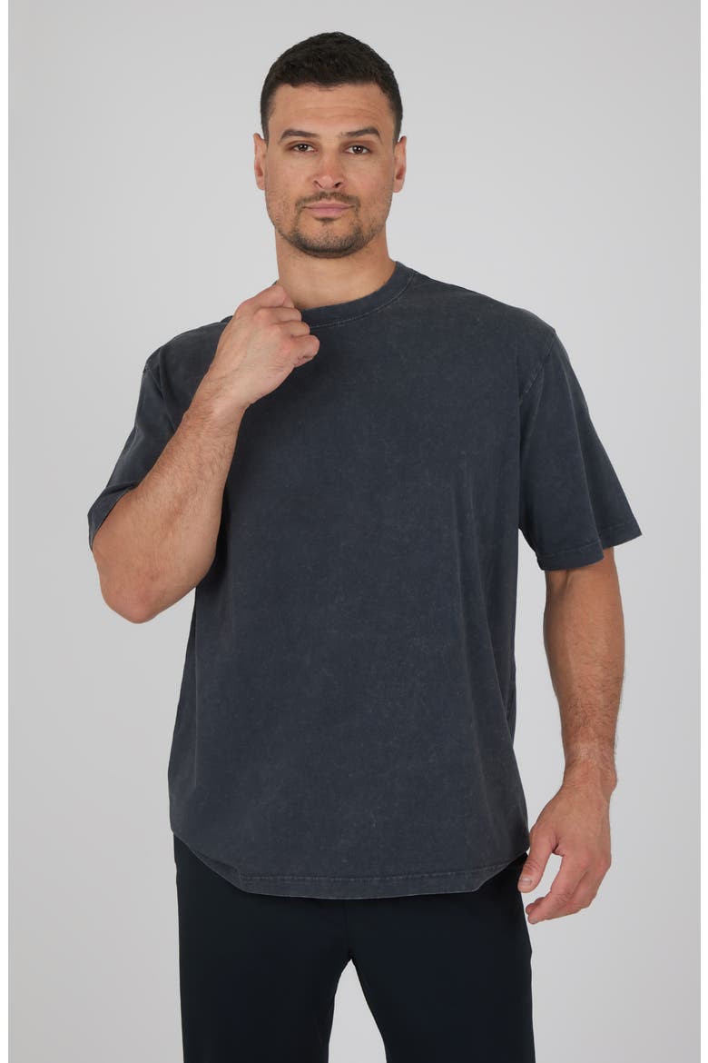 Acid Stretch Cotton T-Shirt, Alternate, color, BLACK