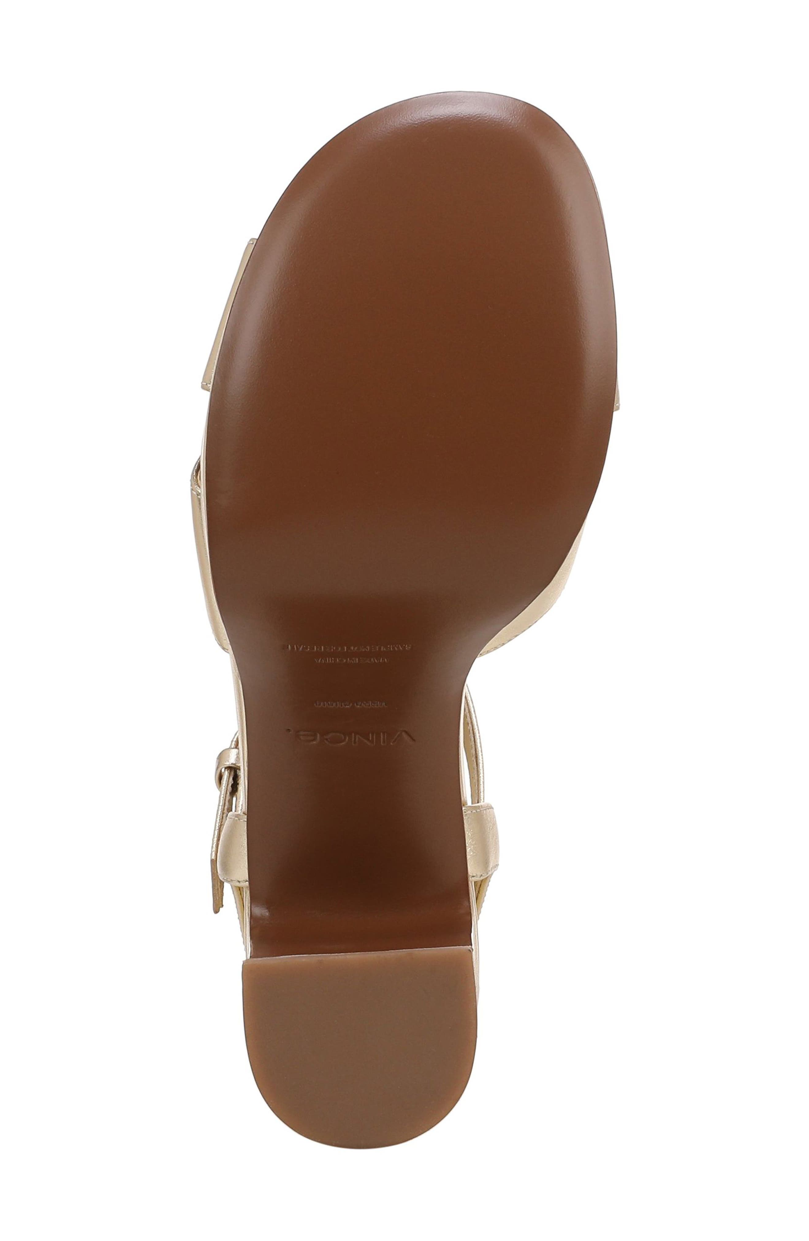 Vince Ericka Ankle Strap Platform Sandal, Alternate, color, Champagne Leather