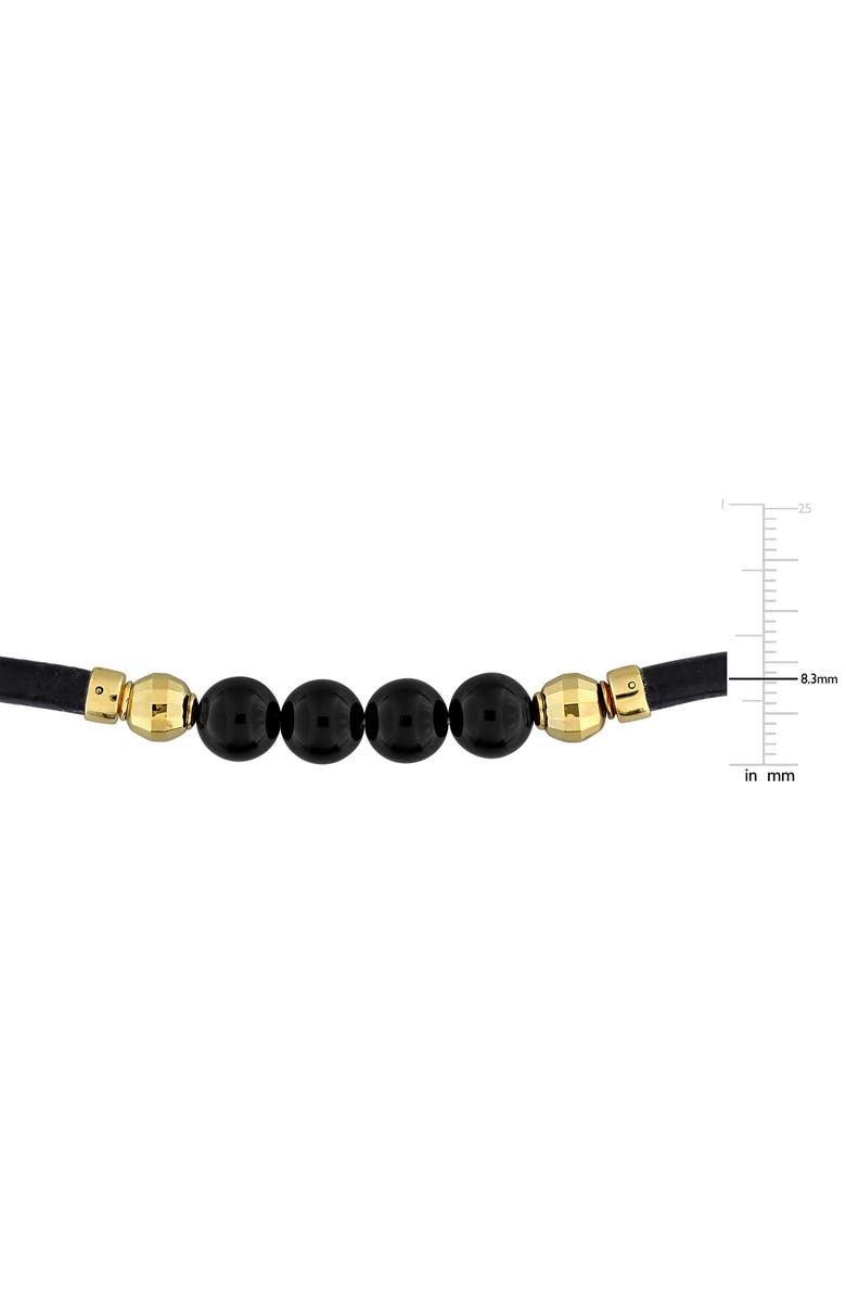 DELMAR Onyx Beaded Bracelet, Alternate, color, Black