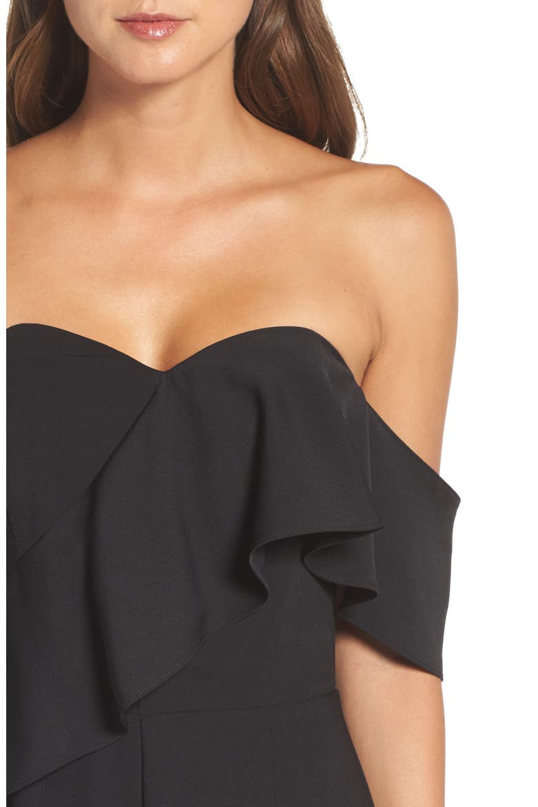 Amelia Strapless Jumpsuit, Alternate, color, BLACK