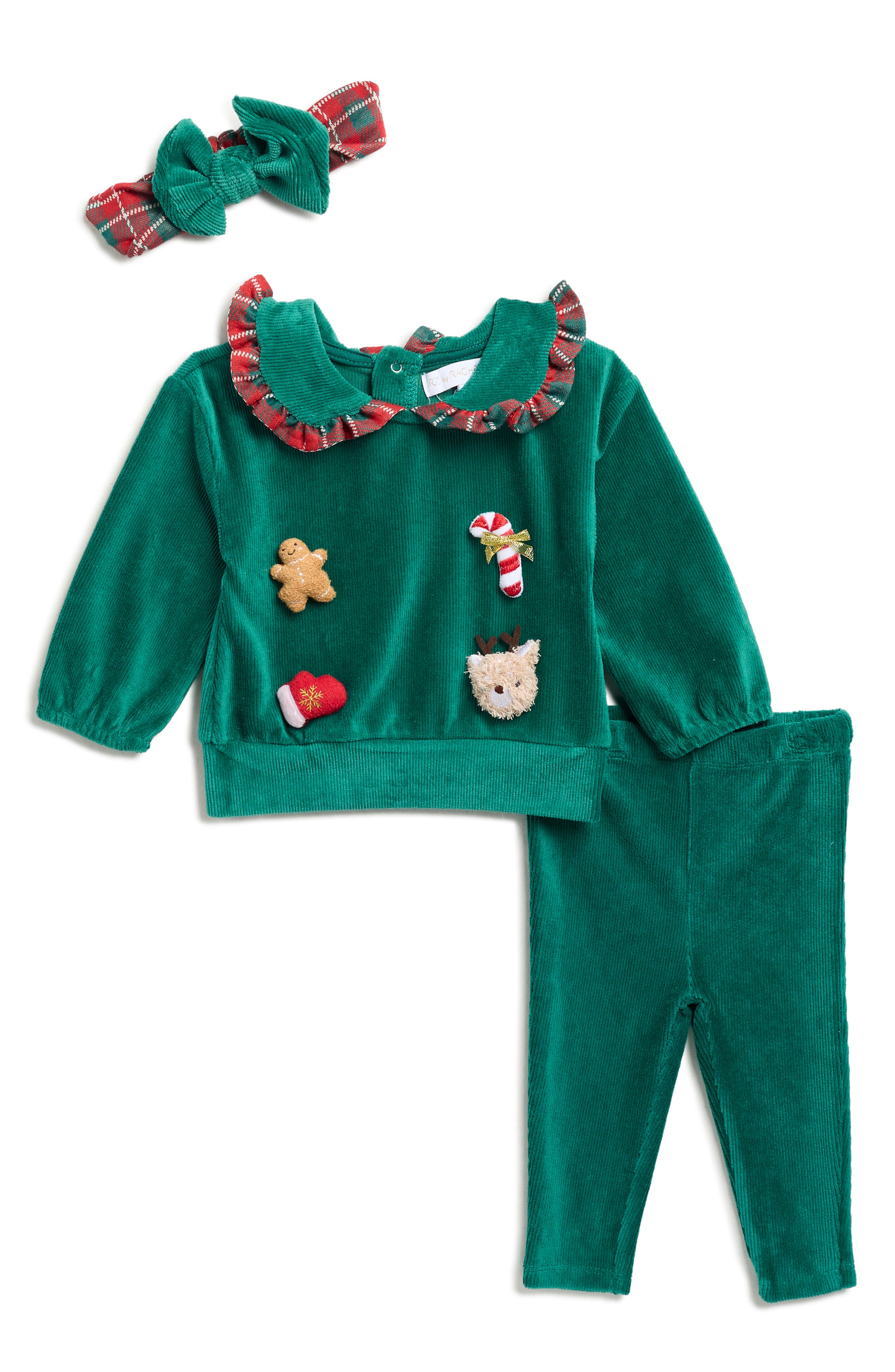 Corduroy & Velvet Top, Leggings & Headband Set