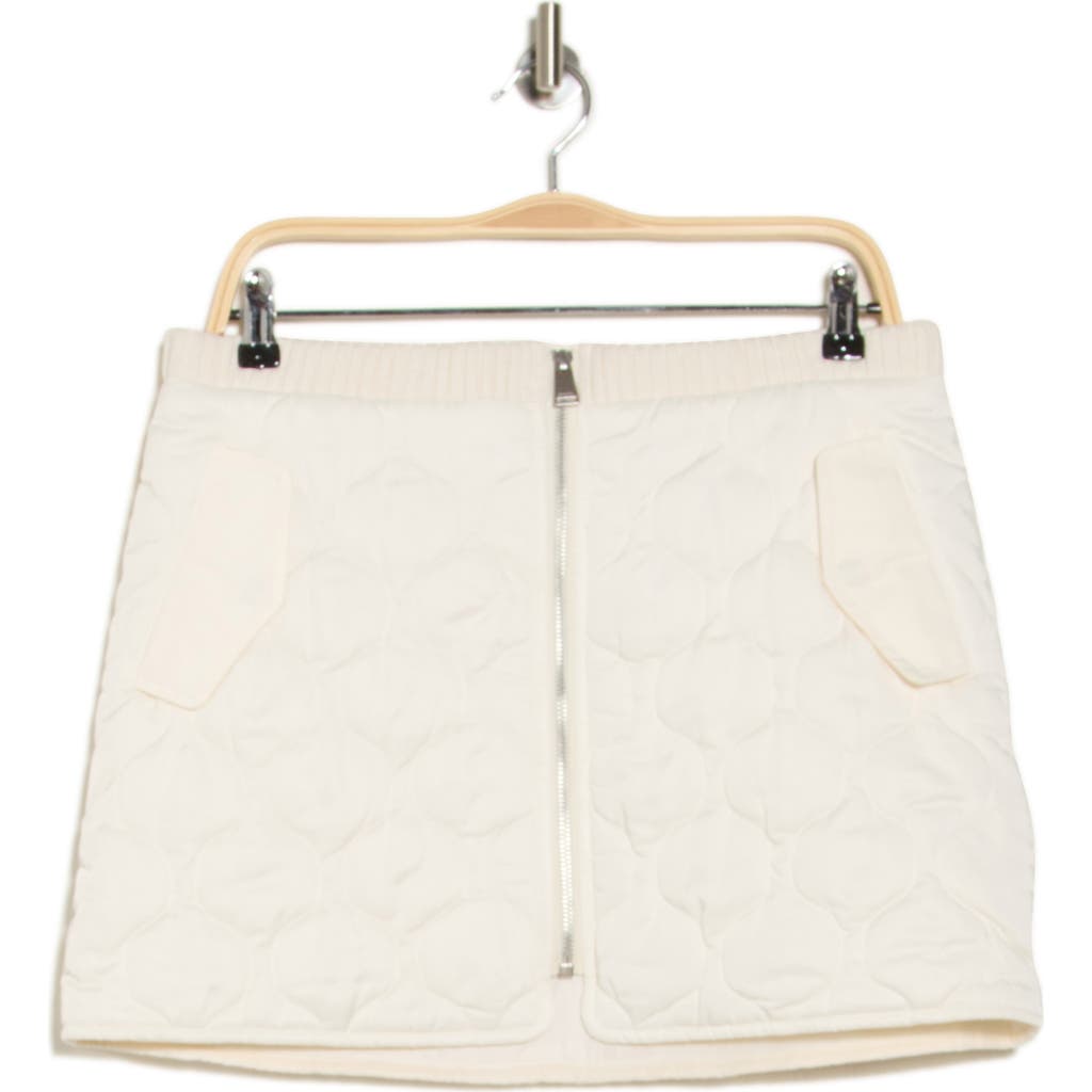 Simkhai Ripley Onion Quilted Miniskirt In Eggshell