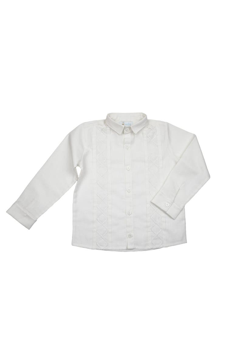 Cuclie Long Sleeve Guayabera Shirt, Main, color, Ivory