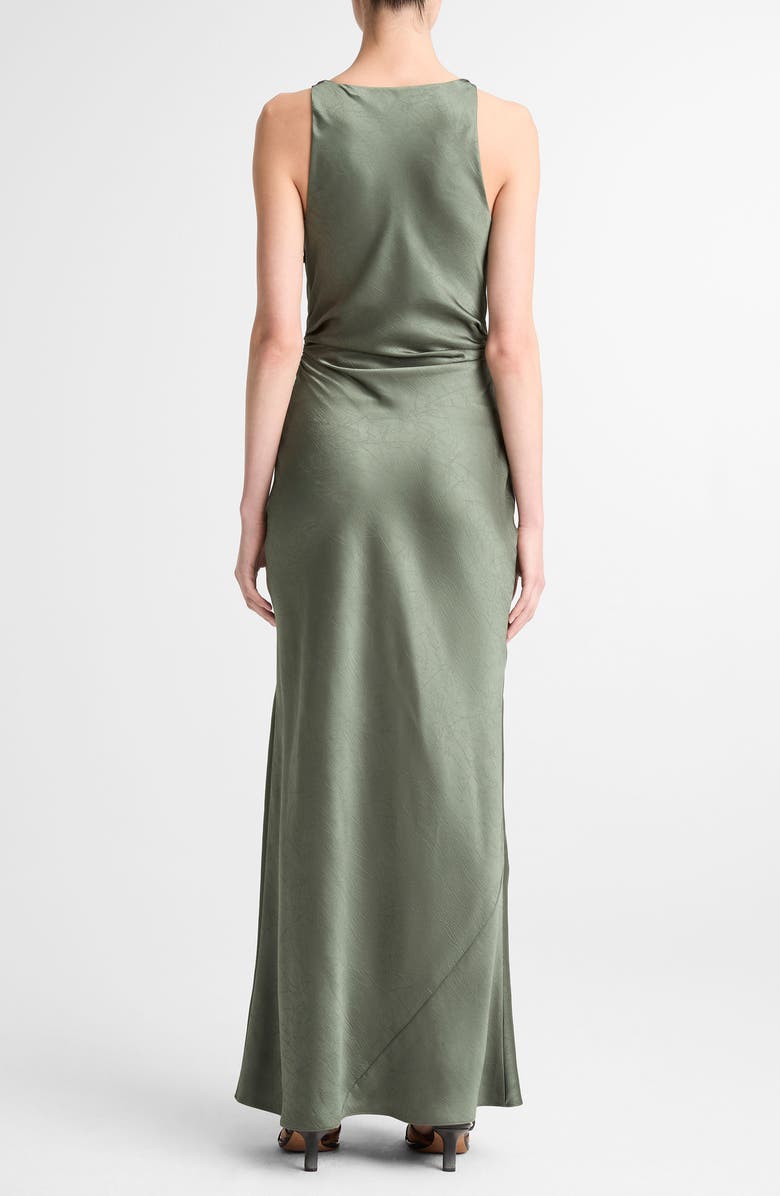 Vince Twist Strap Textured Satin Maxi Dress, Alternate, color, Pine Grove
